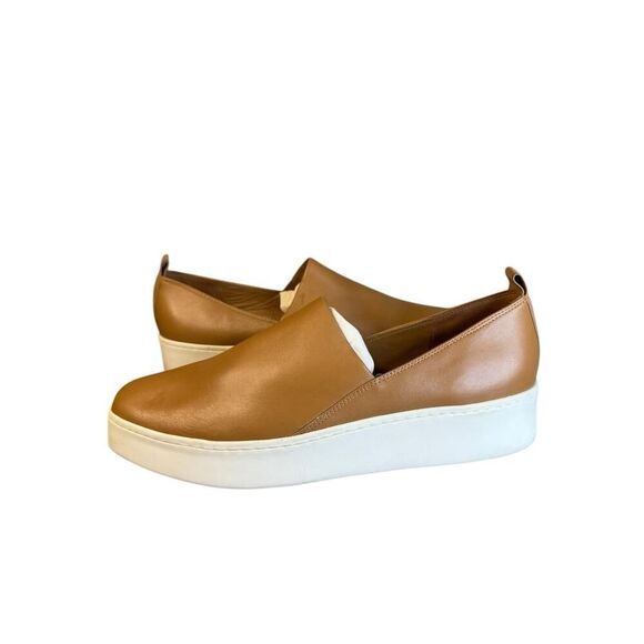 VINCE Women's Leather Saxon-2 Slip On Sneaker in Caramel sz 11 - Picture 3 of 10